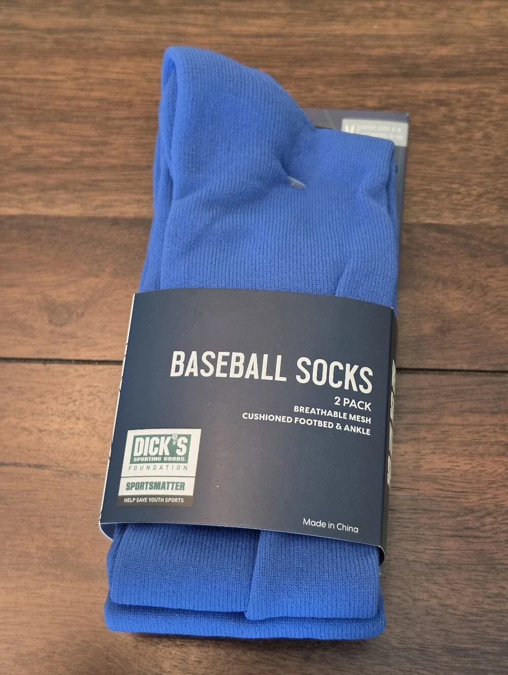 Dick’s Sporting Goods Baseball Socks 2 Pack Royal Blue Youth Shoe Size 4-8 New 3